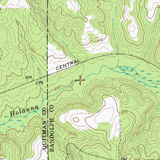 Topographic Map of Mill Branch, GA