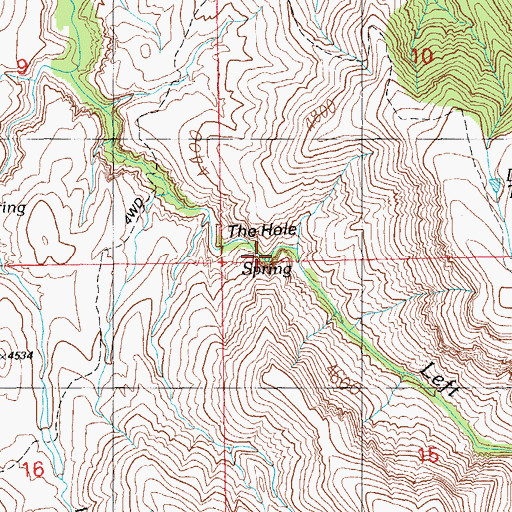 Topographic Map of The Hole, AZ