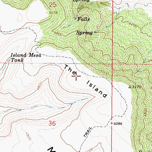 Topographic Map of The Island, AZ