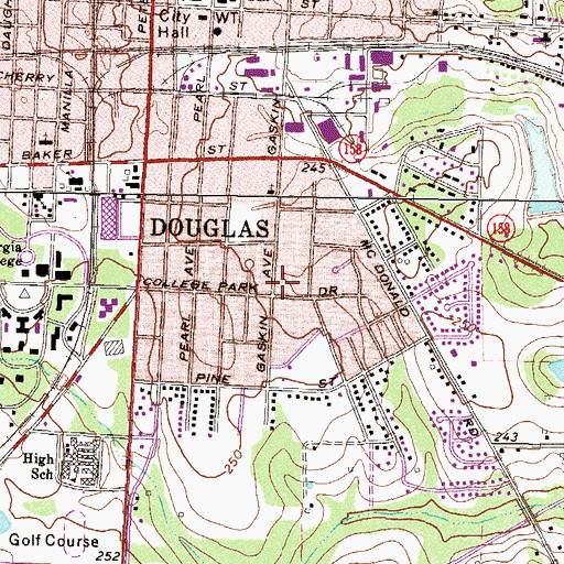 Topographic Map of Everette Chapel Christian Methodist Episcopal Church, GA