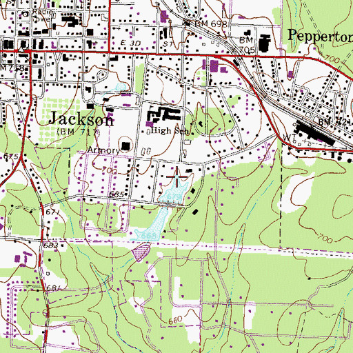 Topographic Map of Butts County, GA