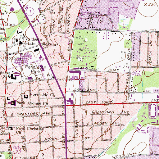 Topographic Map of Castle Park Shopping Center, GA