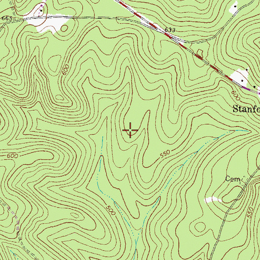 Topographic Map of Cedar Creek Wildlife Management Area, GA