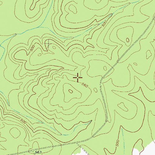 Topographic Map of Central Georgia Branch Station Wildlife Management Area, GA