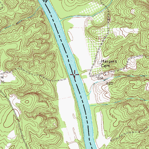 Topographic Map of Harpers Ferry (historical), GA