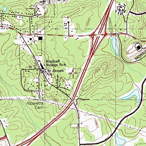 Topographic Map of WRAF-AM (Alpharetta), GA