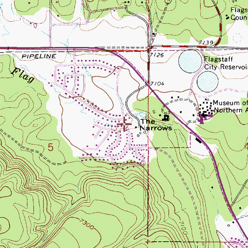 Topographic Map of The Narrows, AZ