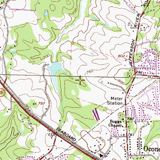 Topographic Map of WRFC-AM (Athens), GA