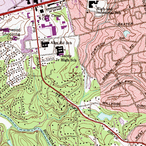 Topographic Map of WGAU-AM (Athens), GA