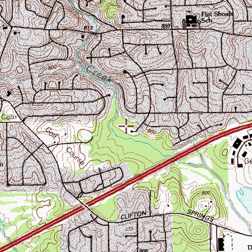 Topographic Map of WGUN-AM (Atlanta), GA