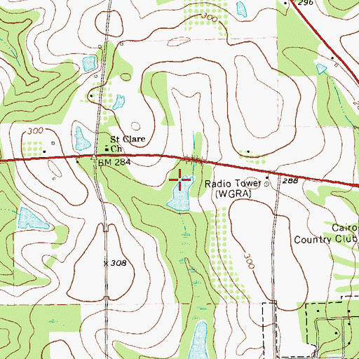 Topographic Map of WGRA-AM (Cairo), GA