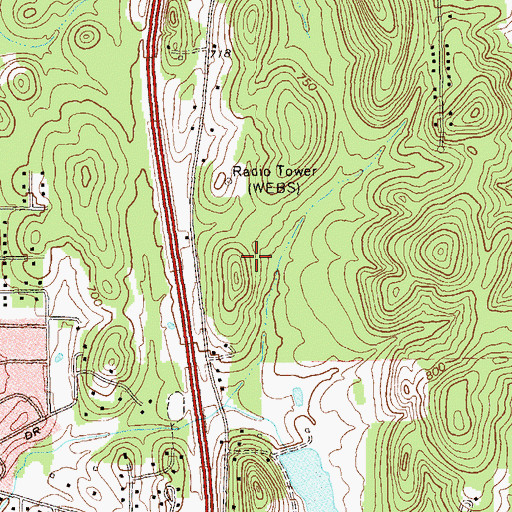 Topographic Map of WEBS-AM (Calhoun), GA