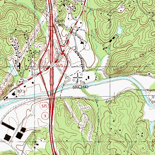 Topographic Map of WCHK-AM (Canton), GA