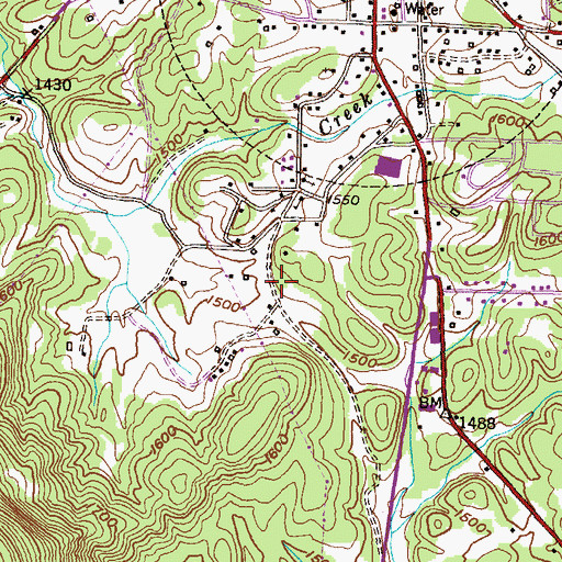 Topographic Map of WRWH-AM (Cleveland), GA