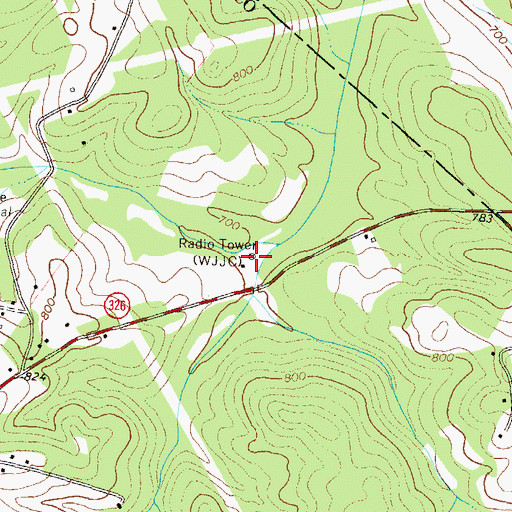 Topographic Map of WJJC-AM (Commerce), GA