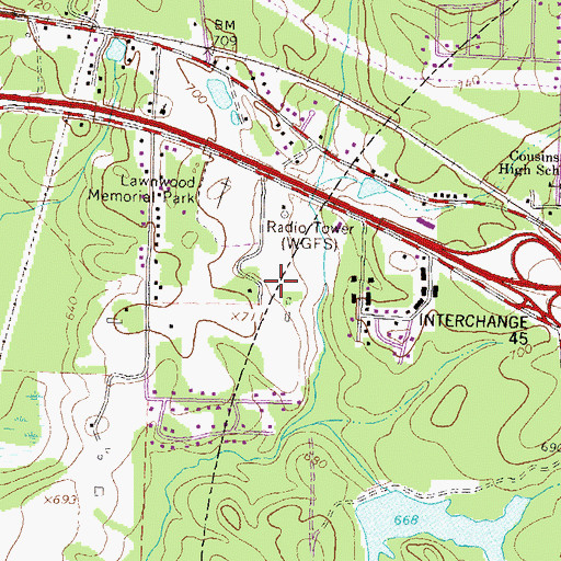 Topographic Map of WGFS-AM (Covington), GA