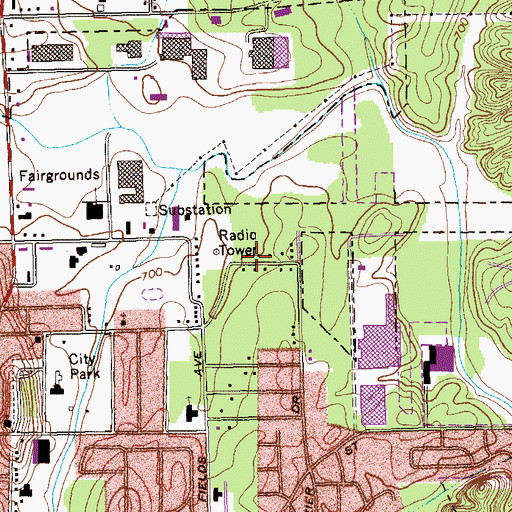 Topographic Map of WLSQ-AM (Dalton), GA
