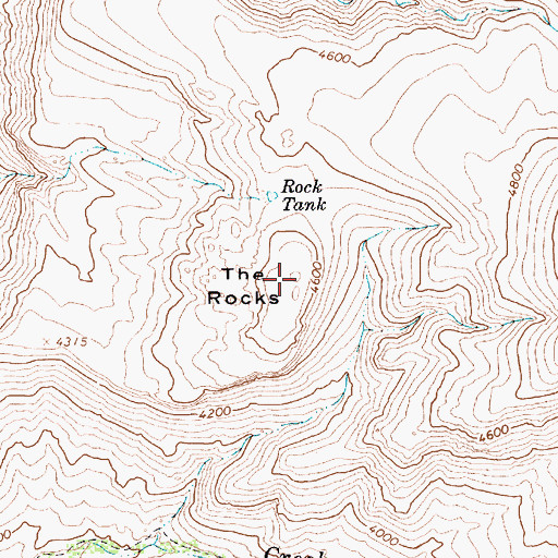 Topographic Map of The Rocks, AZ