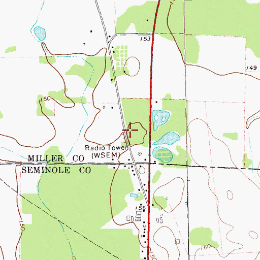 Topographic Map of WSEM-AM (Donalsonville), GA