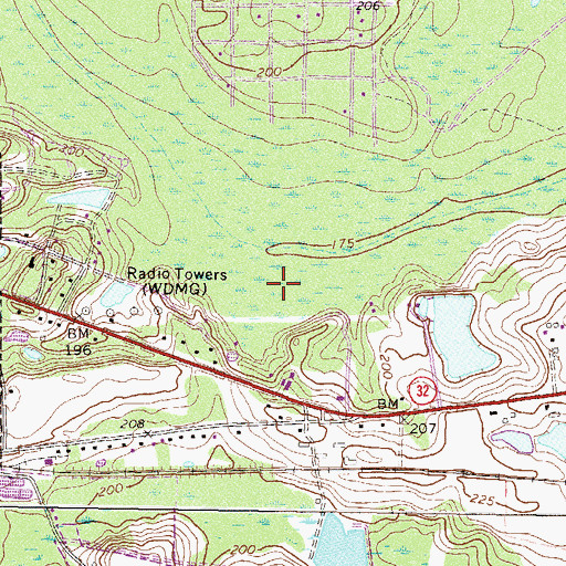 Topographic Map of WDMG-AM (Douglas), GA