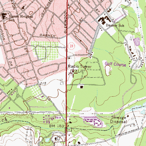 Topographic Map of WXLI-AM (Dublin), GA