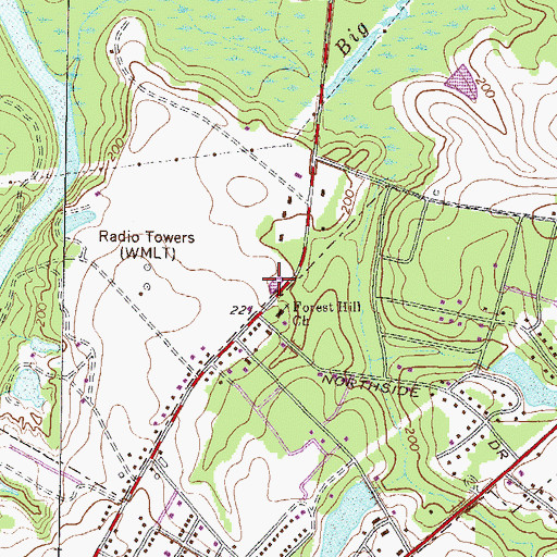 Topographic Map of WMLT-AM (Dublin), GA