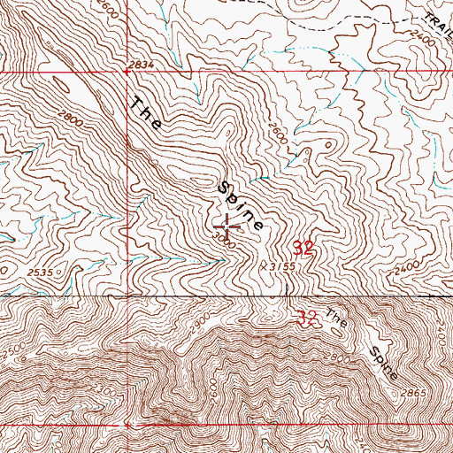Topographic Map of The Spine, AZ