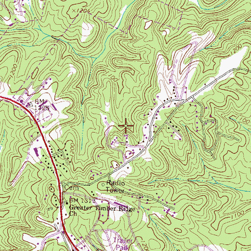 Topographic Map of WLBA-AM (Gainesville), GA