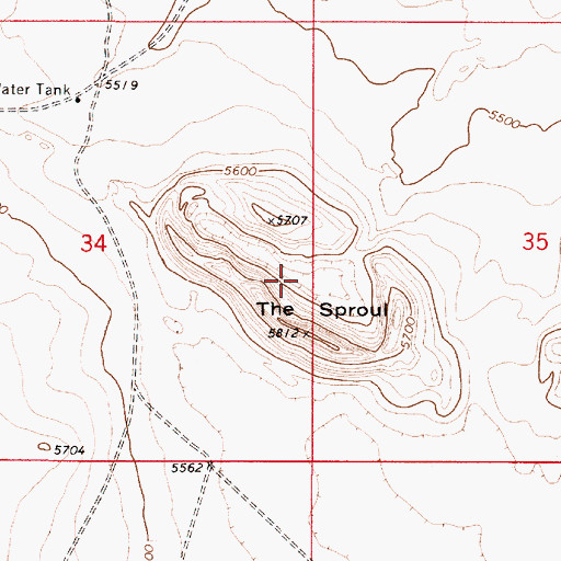Topographic Map of The Sproul, AZ