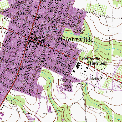 Topographic Map of WKIG-AM (Glennville), GA