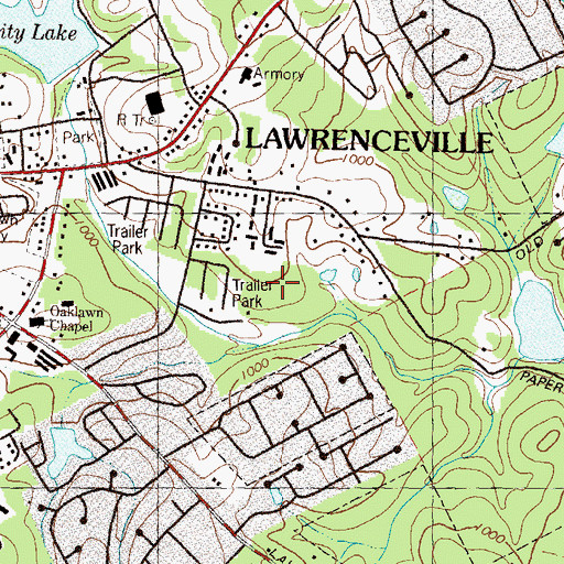 Topographic Map of WPLO-AM (Grayson), GA