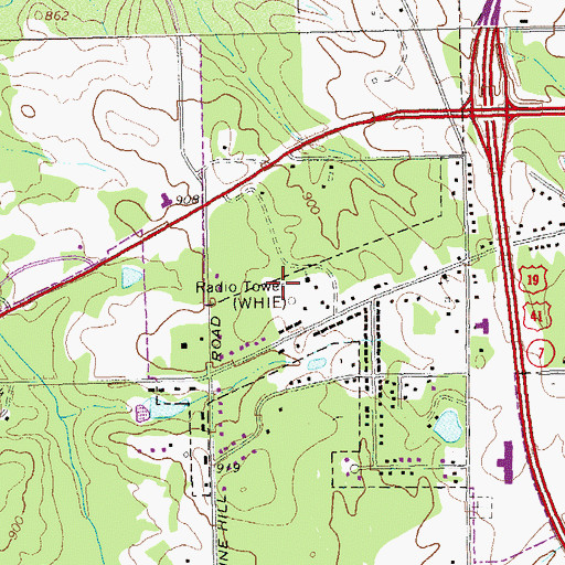 Topographic Map of WHIE-AM (Griffin), GA