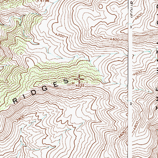 Topographic Map of The Wata Ridges, AZ