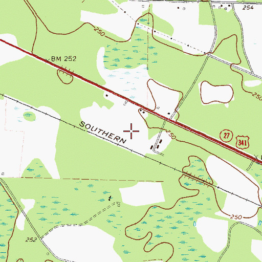 Topographic Map of WVOH-AM (Hazelhurst), GA