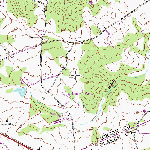 Topographic Map of WBKZ-AM (Jefferson), GA