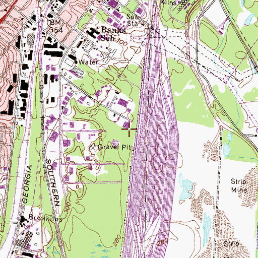 Topographic Map of WDEN-AM (Macon), GA