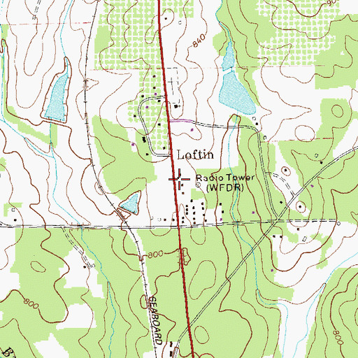 Topographic Map of WFDR-AM (Manchester), GA