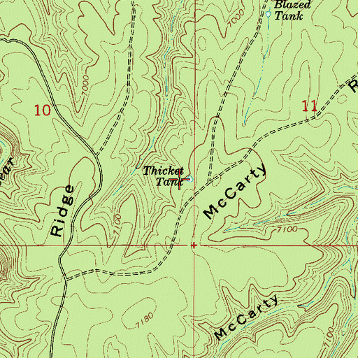 Topographic Map of Thicket Tank, AZ