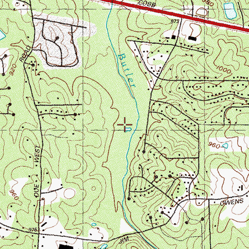 Topographic Map of WFTD-AM (Marietta), GA