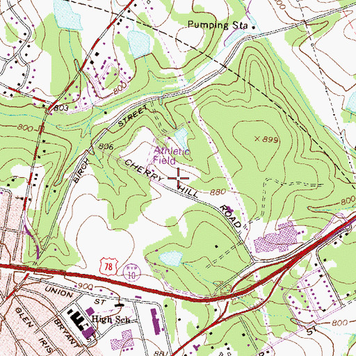 Topographic Map of WKUN-AM (Monroe), GA