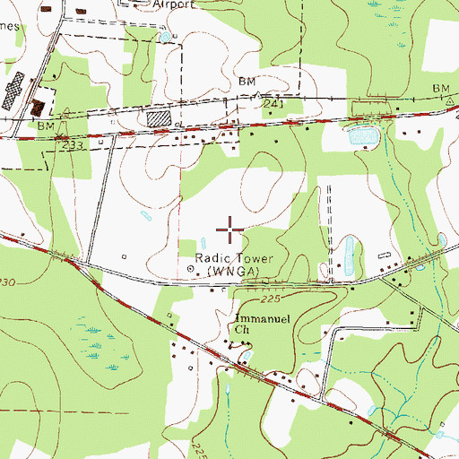 Topographic Map of WNGA-AM (Nashville), GA