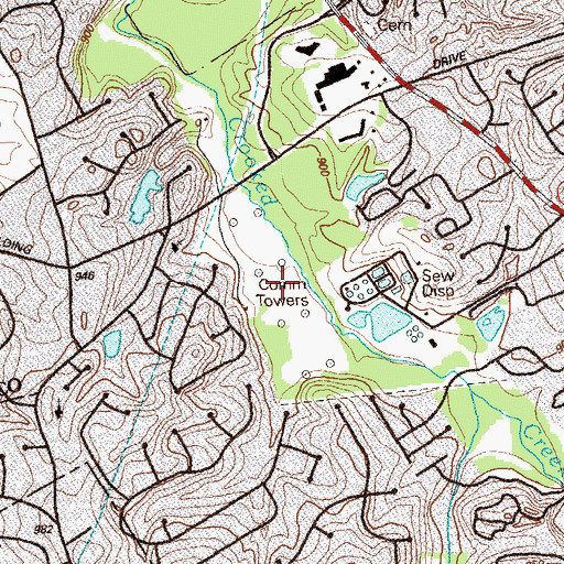 Topographic Map of WCNN-AM (North Atlanta), GA