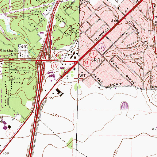 Topographic Map of WPGA-AM (Perry), GA