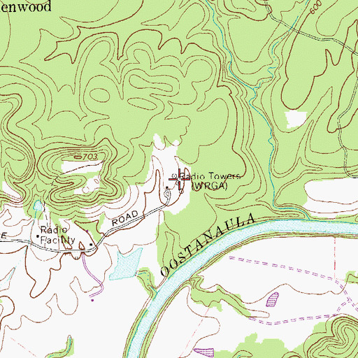 Topographic Map of WRGA-AM (Rome), GA