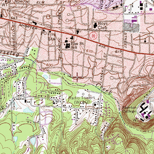 Topographic Map of WLAQ-AM (Rome), GA