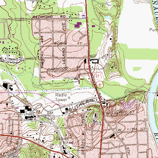 Topographic Map of WTSH-AM (Rome), GA