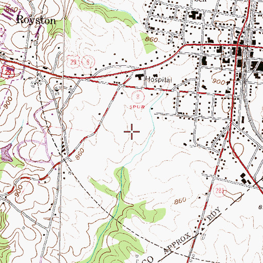 Topographic Map of WBIC-AM (Royston), GA