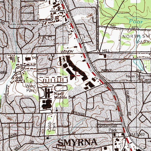 Topographic Map of WYNX-AM (Smyrna), GA