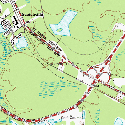Topographic Map of WECC-AM (Saint Marys), GA