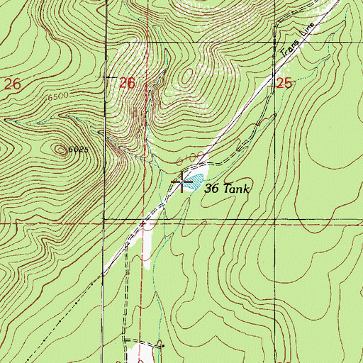 Topographic Map of Thirtysix Tank, AZ